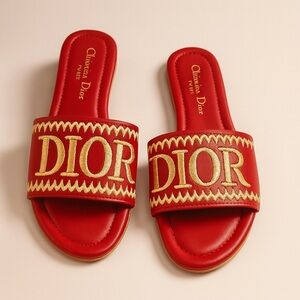 Red Slide Sandals size EUR  39 US 8.5